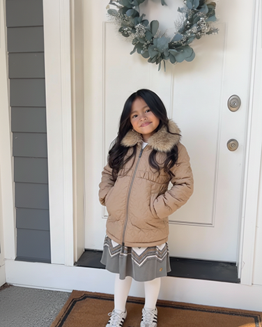 Regina Quiltat Jacka med krage i Fuskpäls