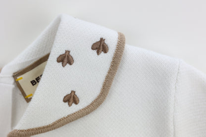 Scallop Mjuk Stickad Tröja med krage 