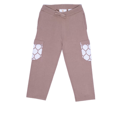 Hexagon Mjuk Stickade Cargo Byxor