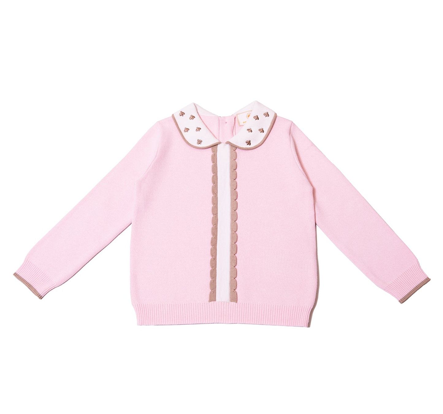 Scallop Mjuk Stickad Tröja med krage 