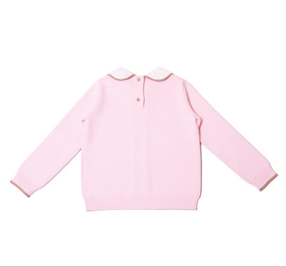 Scallop Mjuk Stickad Tröja med krage 