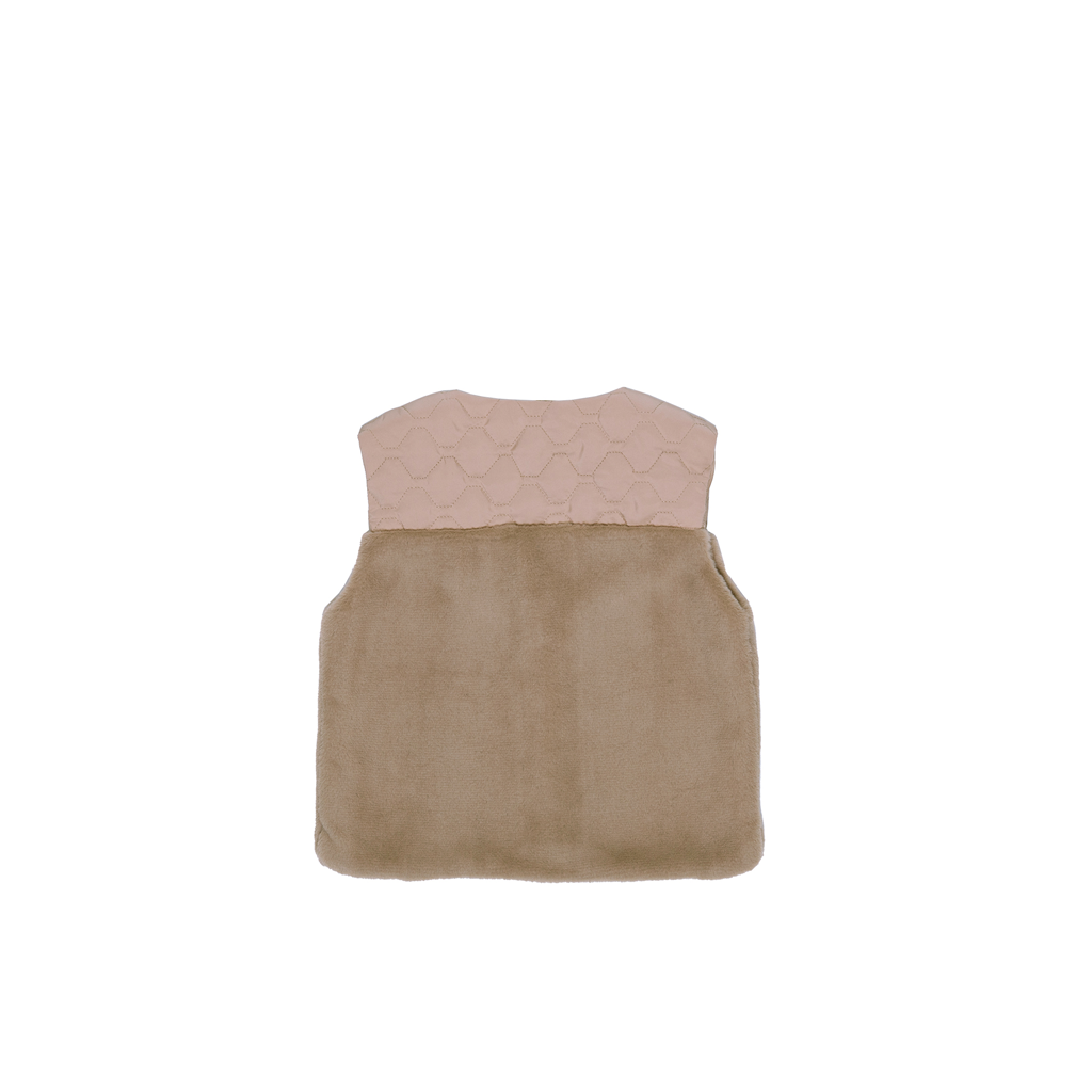 Aurea Quiltad Väst med Fuskpäls