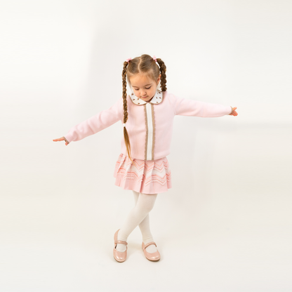 Scallop Mjuk Stickad Tröja med krage 