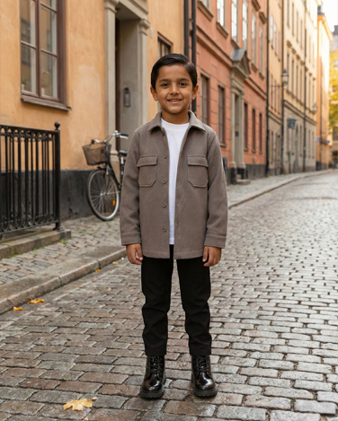 Max Strukturerad Overshirt med fickor