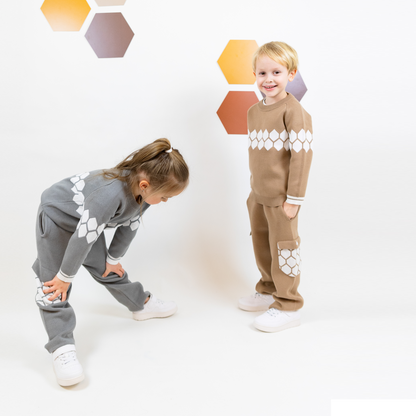 Hexagon Mjuk Stickade Cargo Byxor