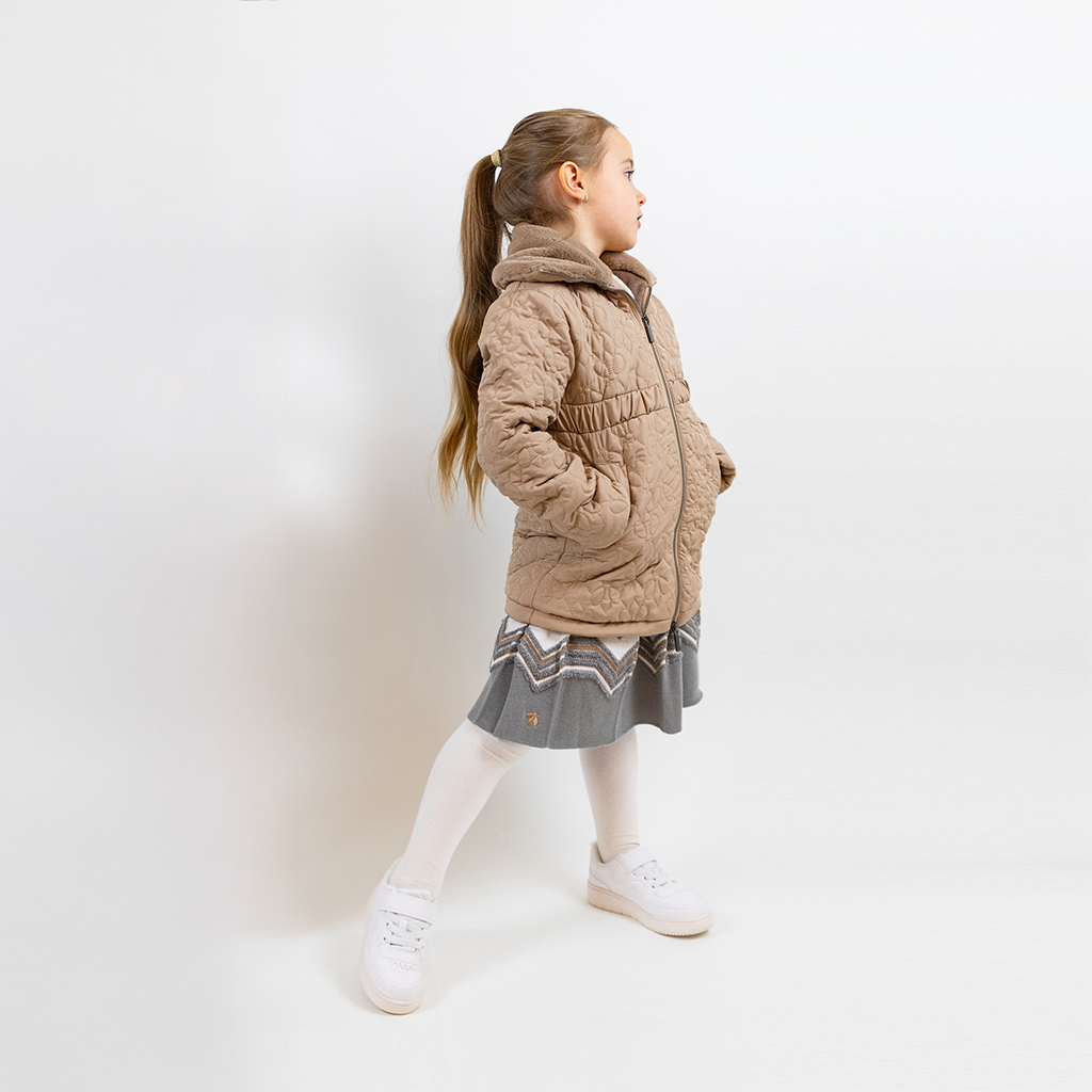 Regina Quiltat Jacka med krage i Fuskpäls