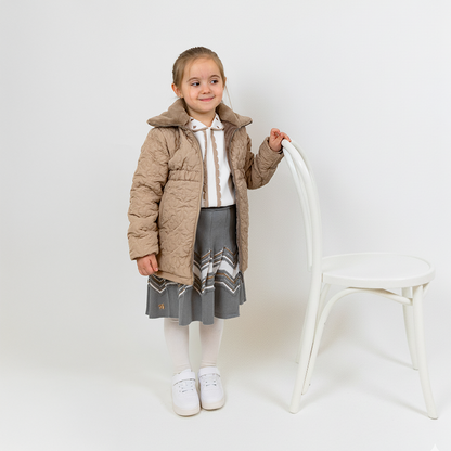 Regina Quiltat Jacka med krage i Fuskpäls