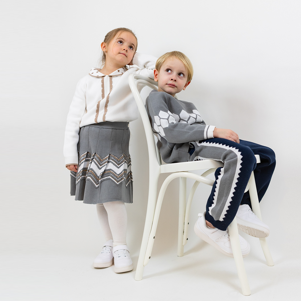 Scallop Mjuk Stickad Tröja med krage 