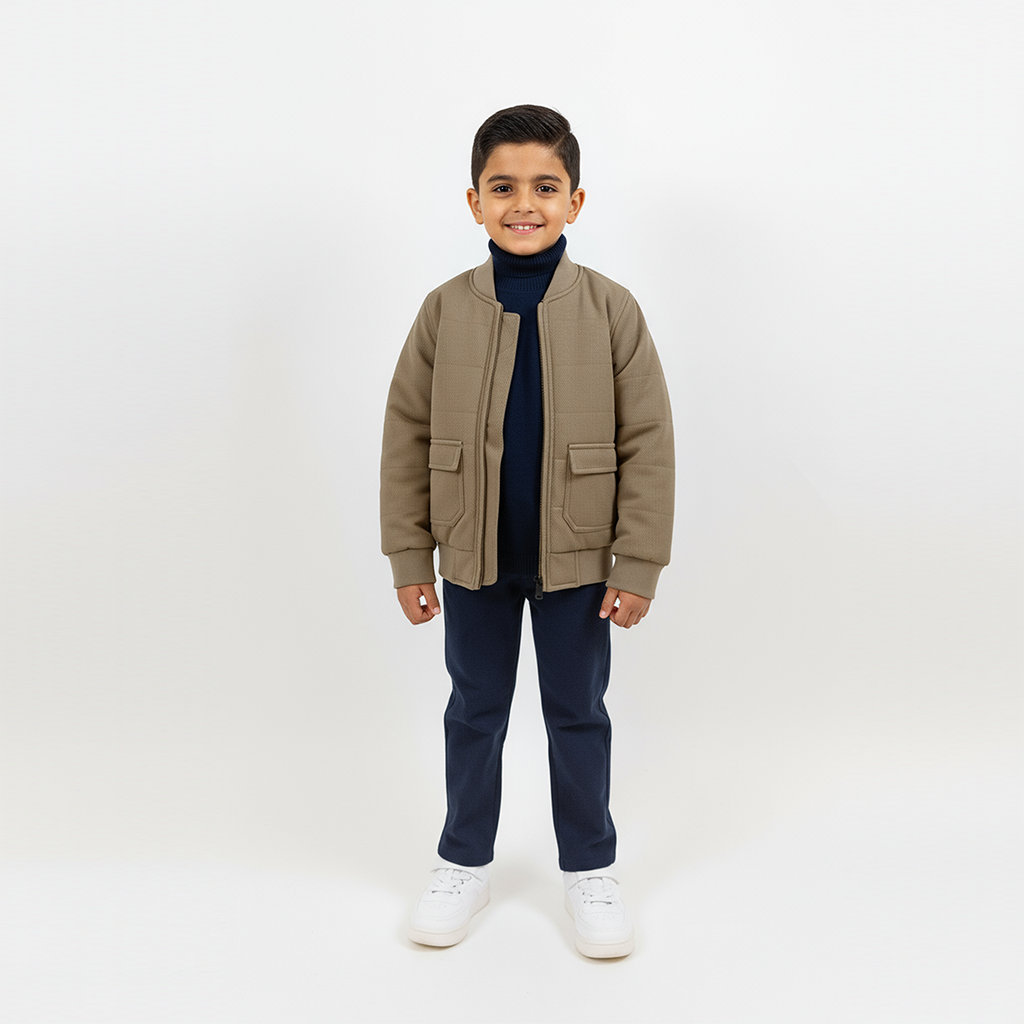 Rex Quiltad Bomberjacka i strukturerat textil