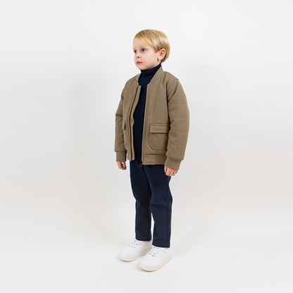 Rex Quiltad Bomberjacka i strukturerat textil