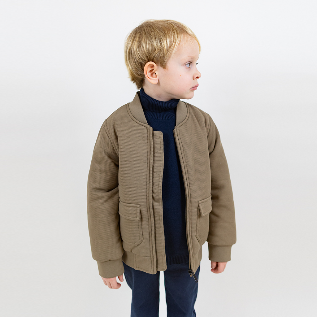 Rex Quiltad Bomberjacka i strukturerat textil