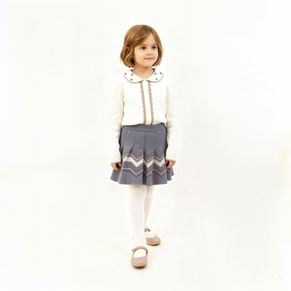 Scallop Mjuk Stickad Tröja med krage 